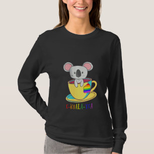 Womens Koala Tea Equality Lgbtq Rainbow Queer Lesb T-Shirt