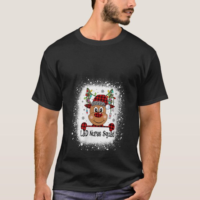 Womens Labour Delivery Nurse Squad Reindeer Nurse  T-Shirt (Front)