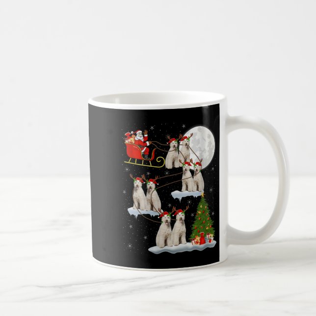 Womens Labradoodle Dog Santa Sleigh Flying Funny M Coffee Mug (Right)