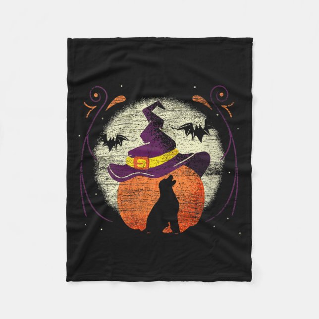 Womens Labrador Halloween Dog Fleece Blanket (Front)