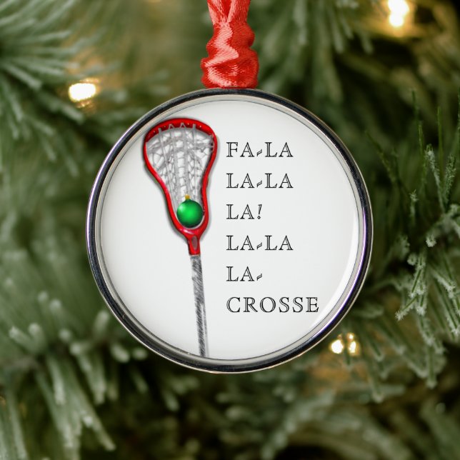 Women's Lacrosse Christmas Collectable Metal Tree Decoration (Tree)