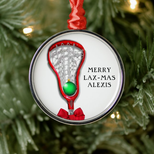 Women's Lacrosse Christmas Metal Tree Decoration (Tree)