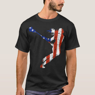 Womens Lacrosse Player  Patriotic USA Sport Team A T-Shirt