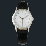 Womens Ladies Leather Strap Initial Monogram Watch<br><div class="desc">Custom, personalised, ladies women's classic black leather strap, silver alloy case, wrist watch. Simply type in the initials. Go ahead create a wonderful, custom watch for the special women in your life - mum, bride, wife, sister, grandma, girlfriend. Makes a great custom gift for mother's day, birthday, wedding, marriage anniversary,...</div>