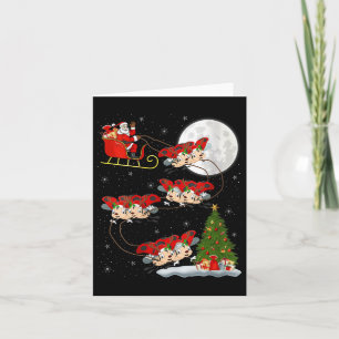 Womens Ladybug Ladybird Santa Sleigh Flying Funny Card