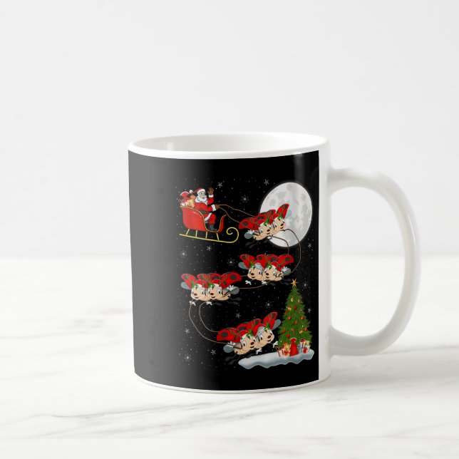 Womens Ladybug Ladybird Santa Sleigh Flying Funny  Coffee Mug (Right)