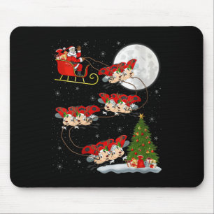 Womens Ladybug Ladybird Santa Sleigh Flying Funny  Mouse Mat