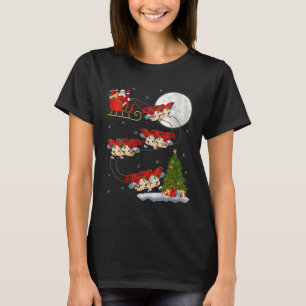 Womens Ladybug Ladybird Santa Sleigh Flying Funny  T-Shirt