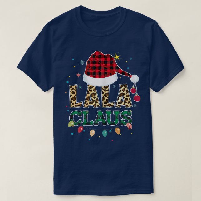 Womens Lala Claus Santa Hat Grandma Lala Buffalo L T-Shirt (Design Front)