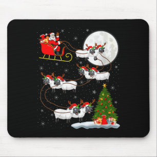 Womens Lambs Sheep Santa Sleigh Flying Funny Magic Mouse Mat