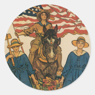 Women's Land Army Classic Round Sticker