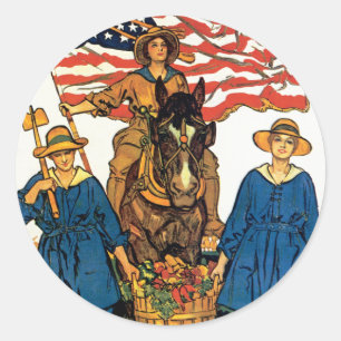 Women's Land Army Classic Round Sticker