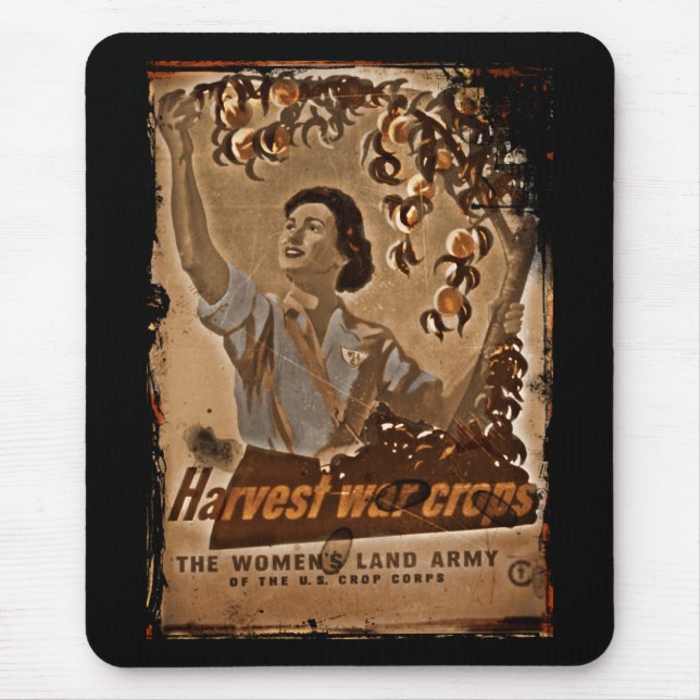 Women's Land Army Harvesting Mouse Mat (Front)
