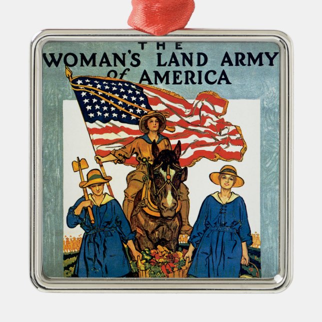 Women's Land Army Metal Tree Decoration (Front)