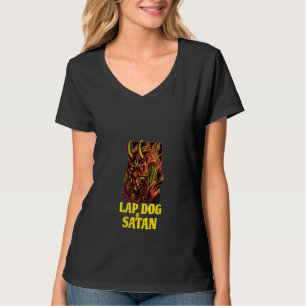 Womens Lap Dog Of Satan Satanic Horned Mask Sabbat T-Shirt