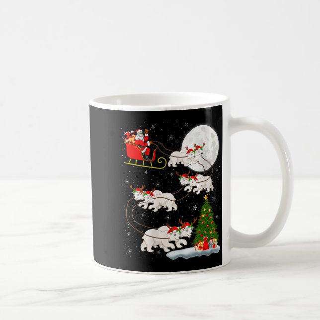 Womens Lar Bear Santa Sleigh Flying Funny Magical  Coffee Mug (Right)