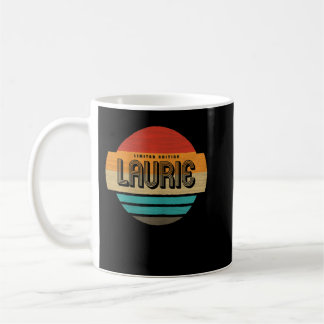 Womens Laurie Name Retro Vintage Sunset Limited Ed Coffee Mug