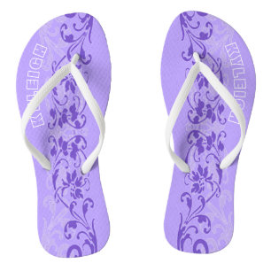 Women's Lavender Personalised Flip Flops