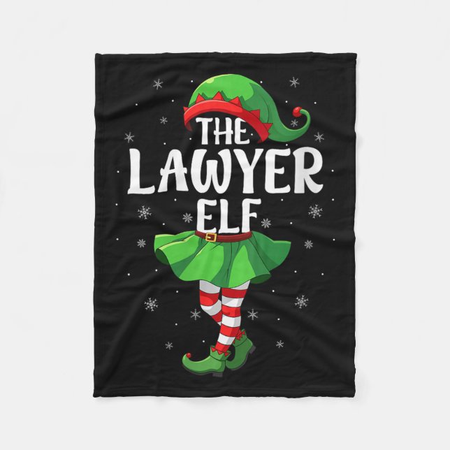 Womens Lawyer Elf Christmas Girls Women Elf Squad  Fleece Blanket (Front)