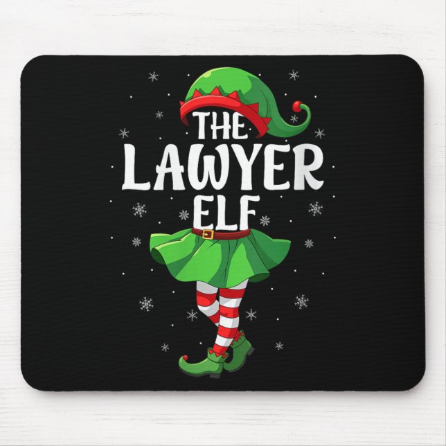Womens Lawyer Elf Christmas Girls Women Elf Squad  Mouse Mat (Front)