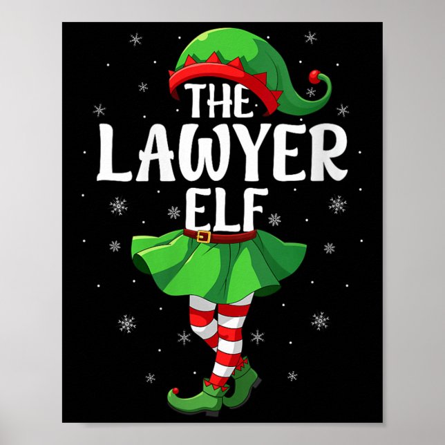 Womens Lawyer Elf Christmas Girls Women Elf Squad  Poster (Front)
