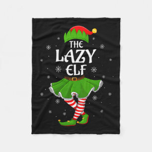 Womens Lazy Elf Christmas Family Girls Women Elf S Fleece Blanket