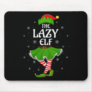Womens Lazy Elf Christmas Family Girls Women Elf S Mouse Mat