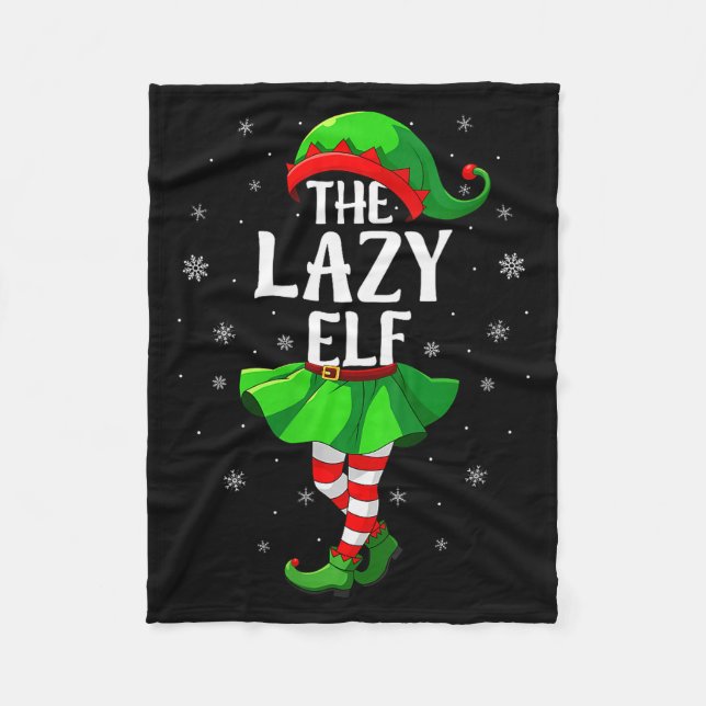 Womens Lazy Elf Christmas Girls Women Elf Squad Xm Fleece Blanket (Front)