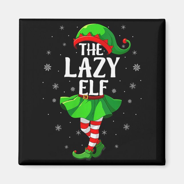 Womens Lazy Elf Christmas Girls Women Elf Squad Xm Magnet (Front)