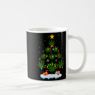 Womens Leaf Christmas Tree Weed Stoner Xmas V-neck Coffee Mug