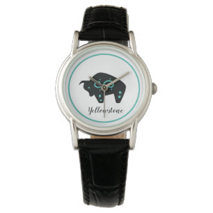 Womens Leather Watch-Yellowstone Buffalo Watch