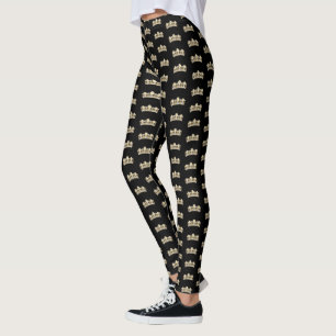 Women's Leggings-Gold Crown Leggings