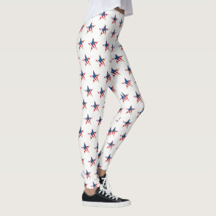Women's Leggings-Patriotic Stars Leggings