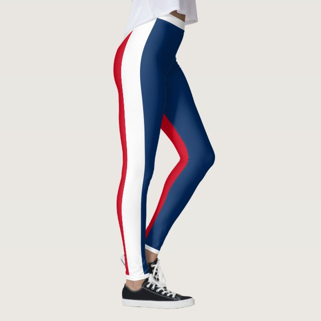 Womens Leggings - Red White & Blue (Right)