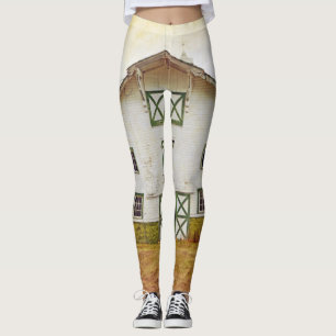 Women's Leggings Sunset Barn Country Rustic Field