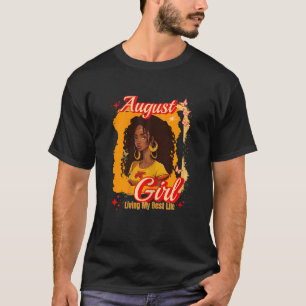 Womens Leo Woman Virgo Zodiac Melanin Queen August T-Shirt