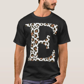 Womens leopard animal print pattern monogram initi T-Shirt
