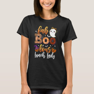 Womens Leopard Fab Boo Lous Lunch Lady Team Teache T-Shirt