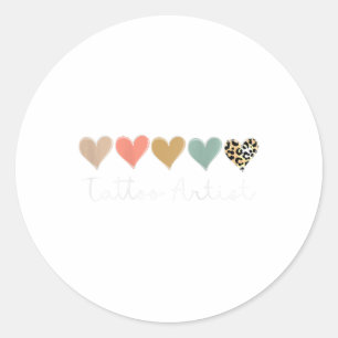 Womens Leopard Hearts Matching Valentines Day For Classic Round Sticker
