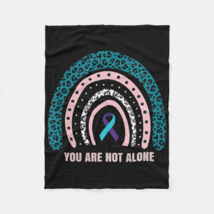 Womens Leopard Rainbow Print Suicide Prevention Aw Fleece Blanket