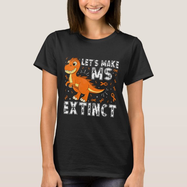 Womens Let’s Make Ms Extinct Dinosaur Awareness V- T-Shirt (Front)