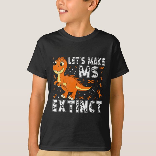 Womens Let’s Make Ms Extinct Dinosaur Awareness V- T-Shirt (Front)