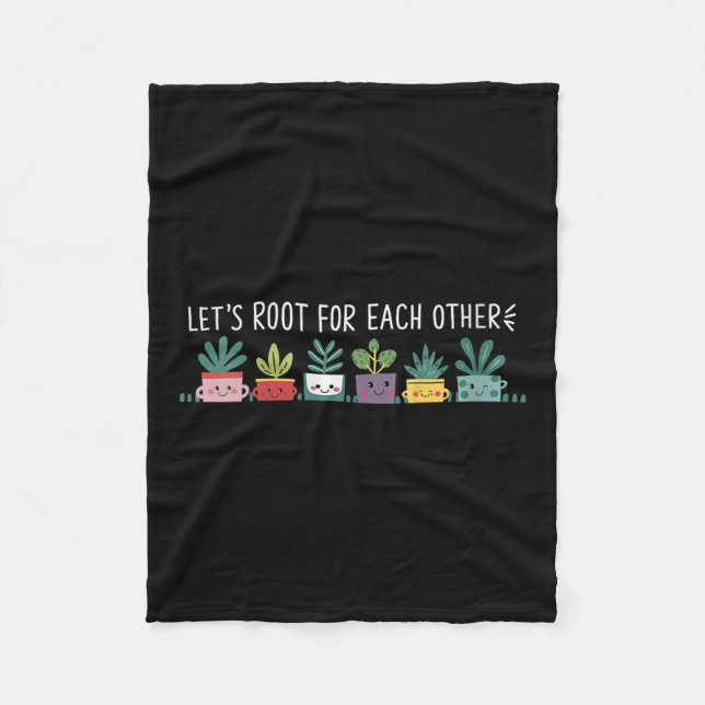 Womens Let's Root For Each Other Vegetables Suprt  Fleece Blanket (Front)