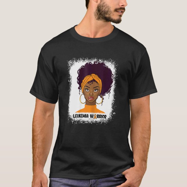 Womens Leukaemia Warrior Curly Natural Hair Afro A T-Shirt (Front)