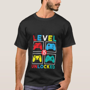 Womens Level 15 Unlocked Boys 15 Birthday 15 Years T-Shirt