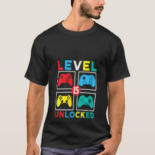 Womens Level 15 Unlocked Boys 15 Birthday 15 Years T-Shirt