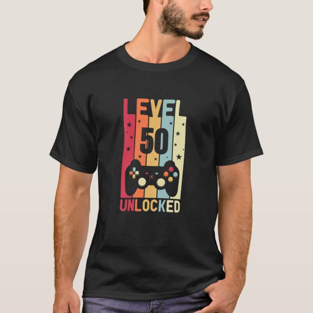 Womens Level 50 Unlocked Birthday 50 Years Old T-Shirt (Front)