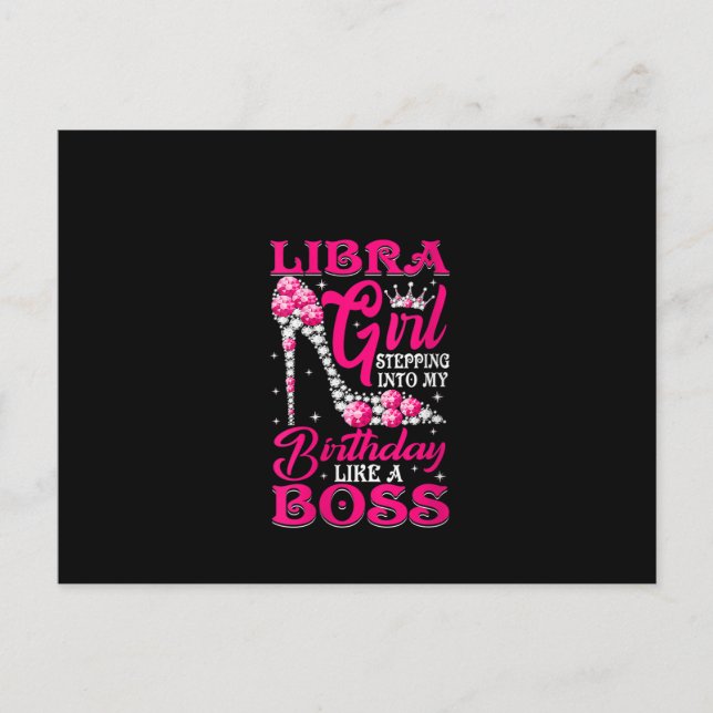 Womens Libra Girl Stepping Into My Birthday high h Postcard (Front)