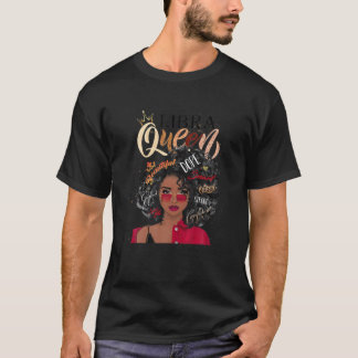 Womens Libra Queen Dope Melanin Black Queen Birthd T-Shirt
