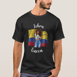 Womens Libra Queen From Colombia Afro Colombian Bi T-Shirt